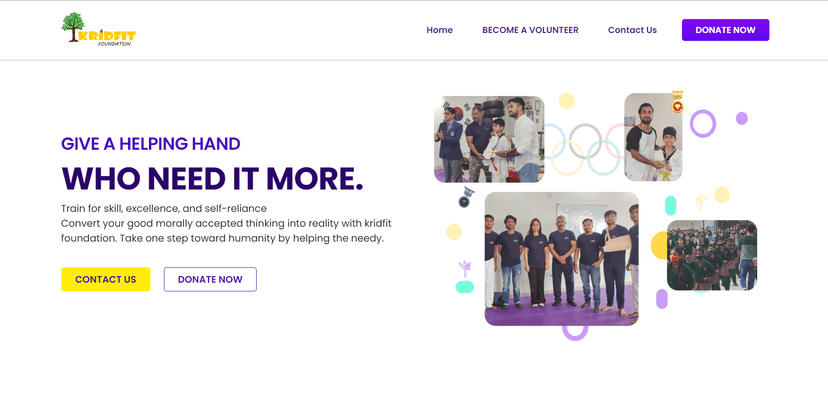 Kridfit Foundation | Nonprofit Organization Website